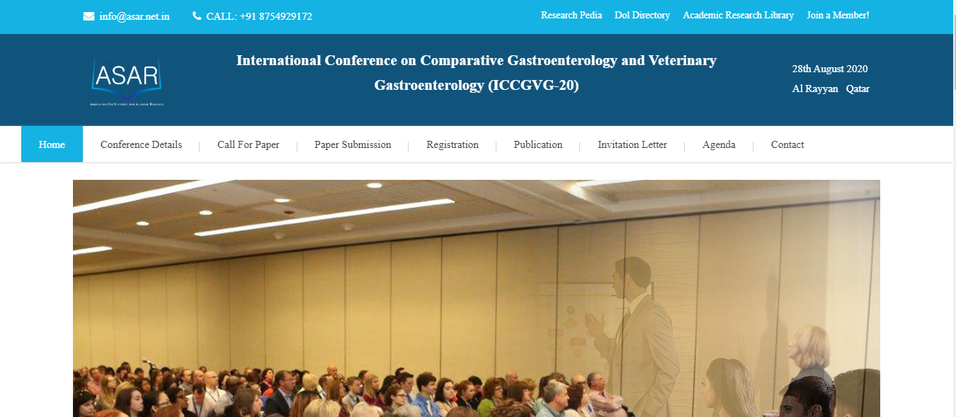 International Conference on Comparative Gastroenterology and Veterinary Gastroenterology (ICCGVG-20), Ar-Rayyan, Al Rayyan, Qatar