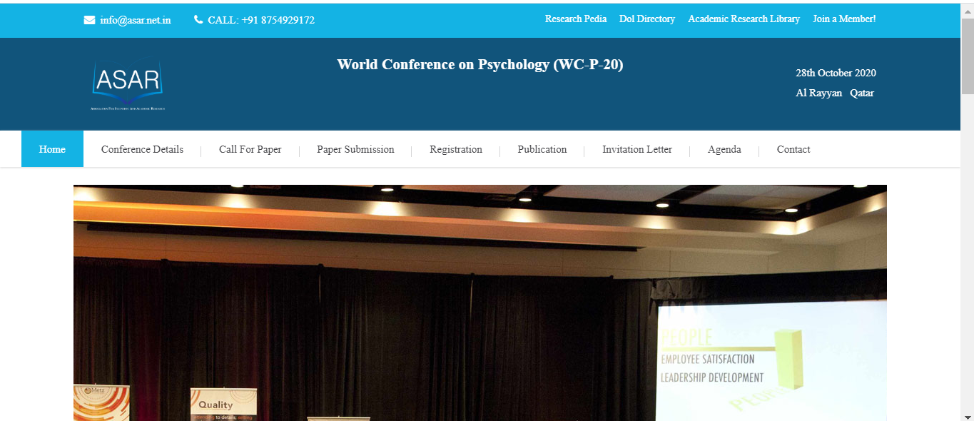 World Conference on Psychology (WC-P-20), Al Rayyan, Qatar