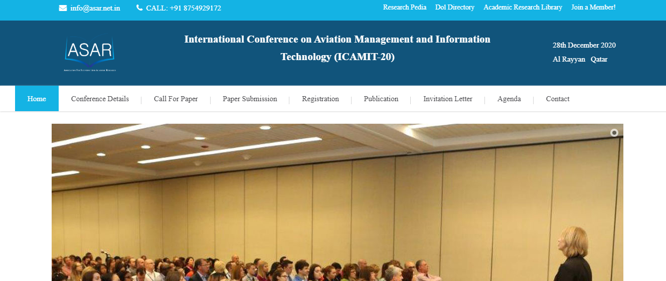International Conference on Aviation Management and Information Technology (ICAMIT-20), Doha, Qatar
