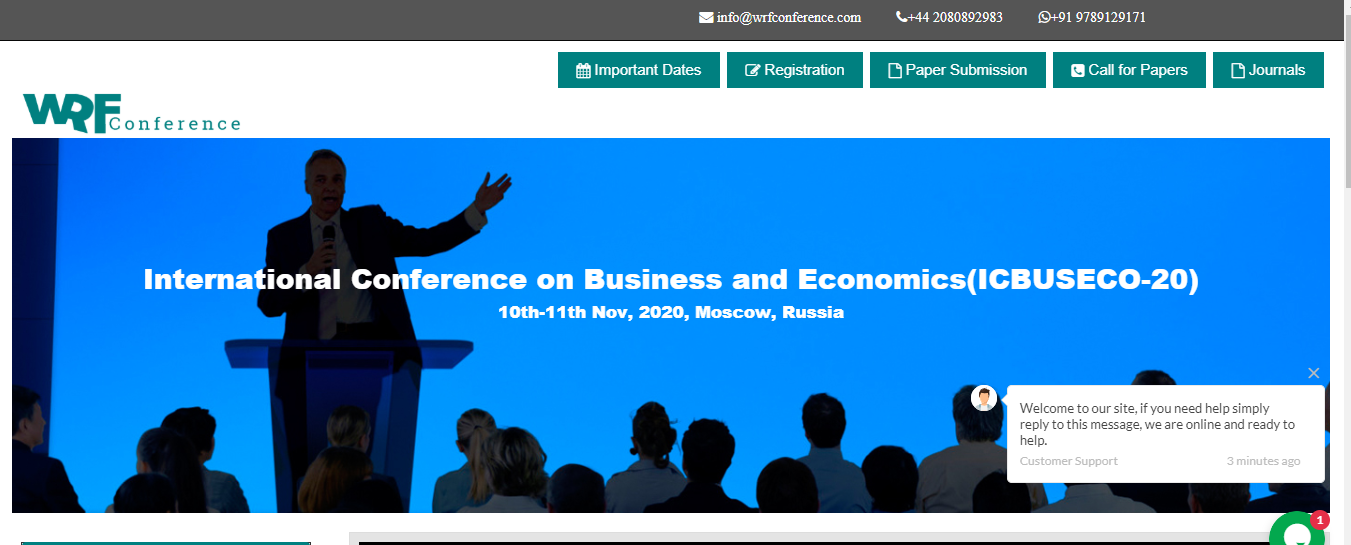 International Conference on Business and Economics(ICBUSECO-20), Moscow, Russia