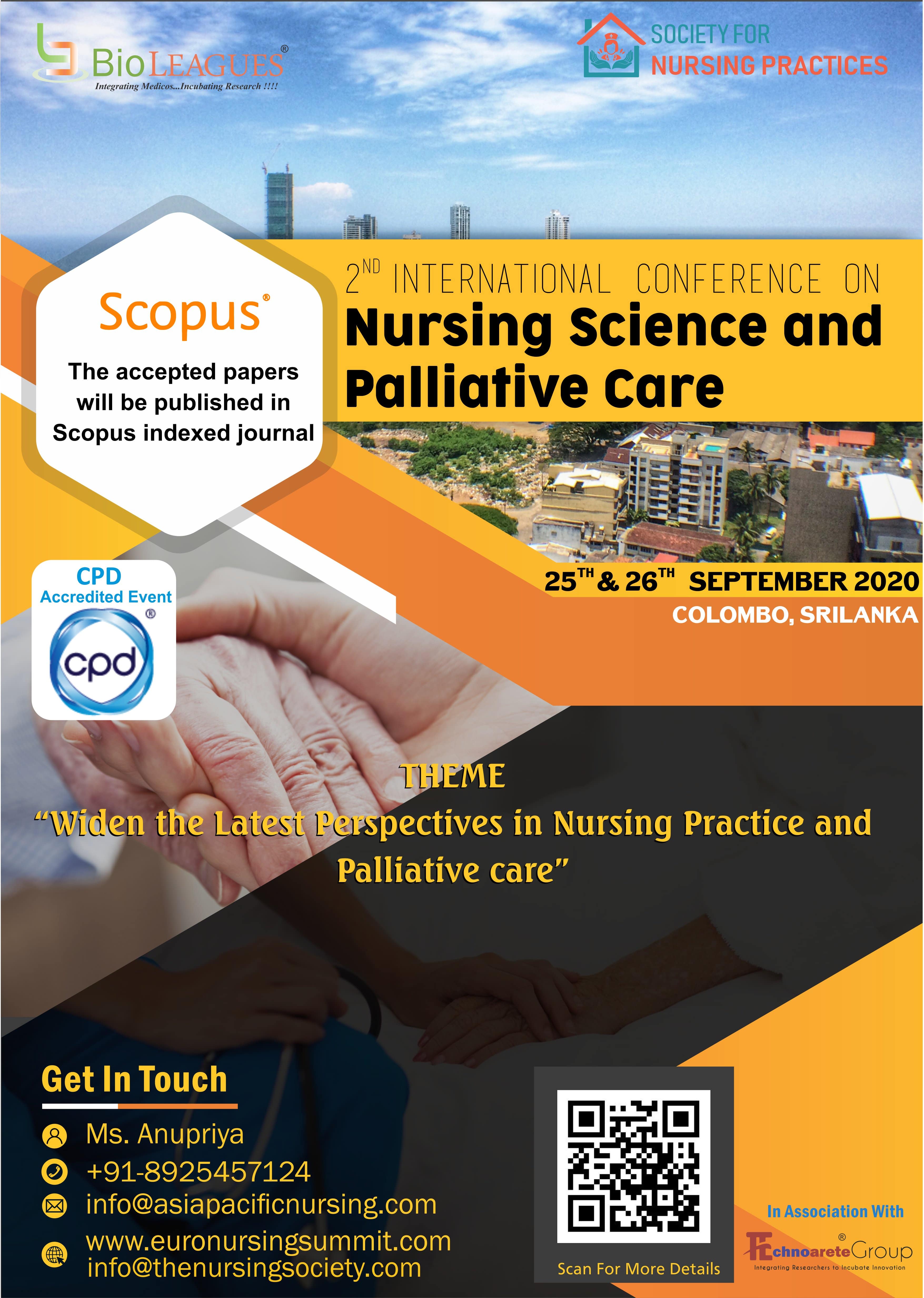2nd Asia Pacific Conference on Nursing Science and Healthcare, Colombo, Sri Lanka