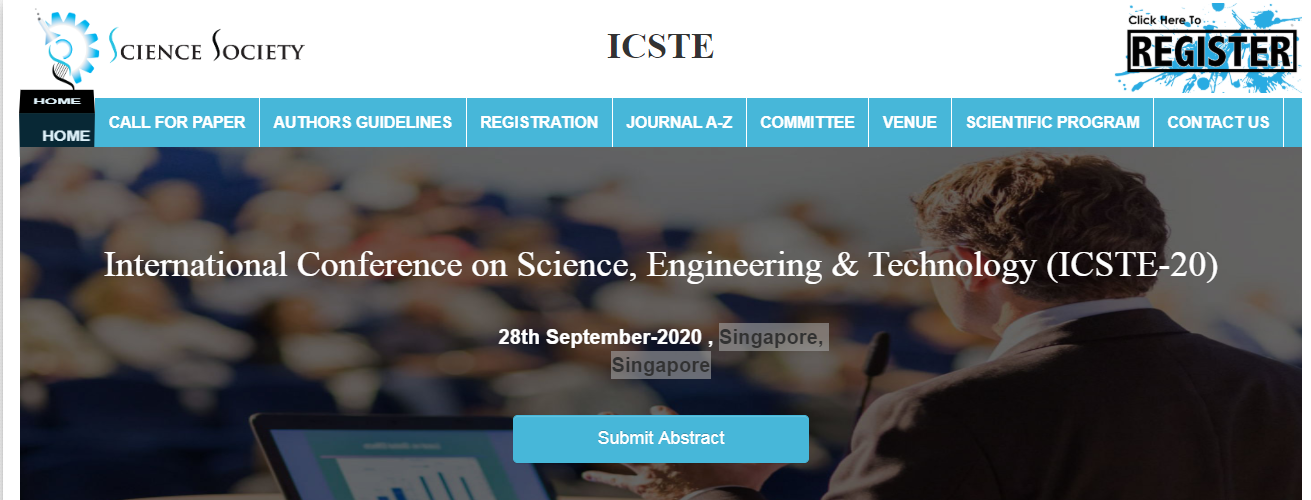 International Conference on Science, Engineering & Technology (ICSTE-20), Singapore