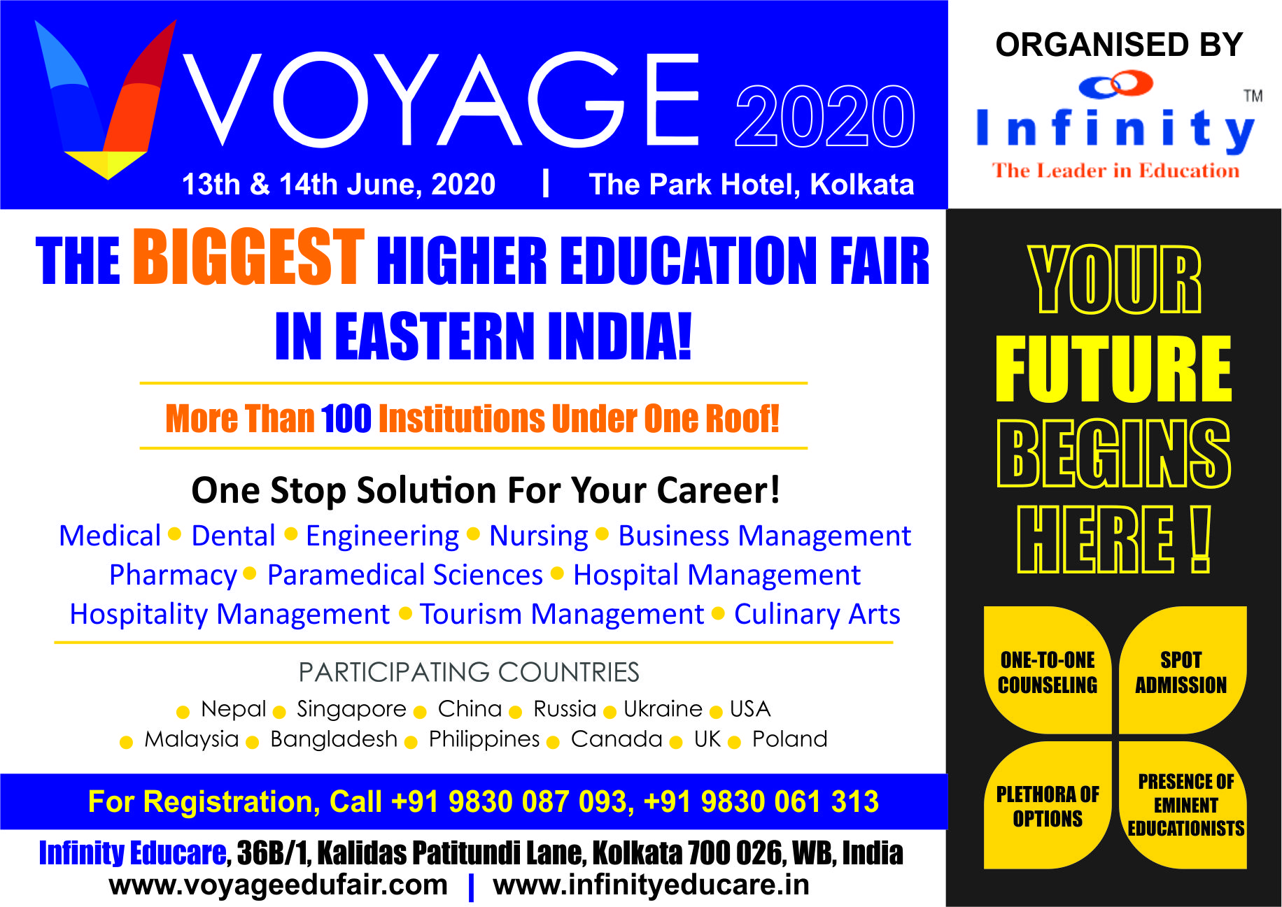 VOYAGE HIGHER EDUCATION FAIR 2020, Kolkata, West Bengal, India