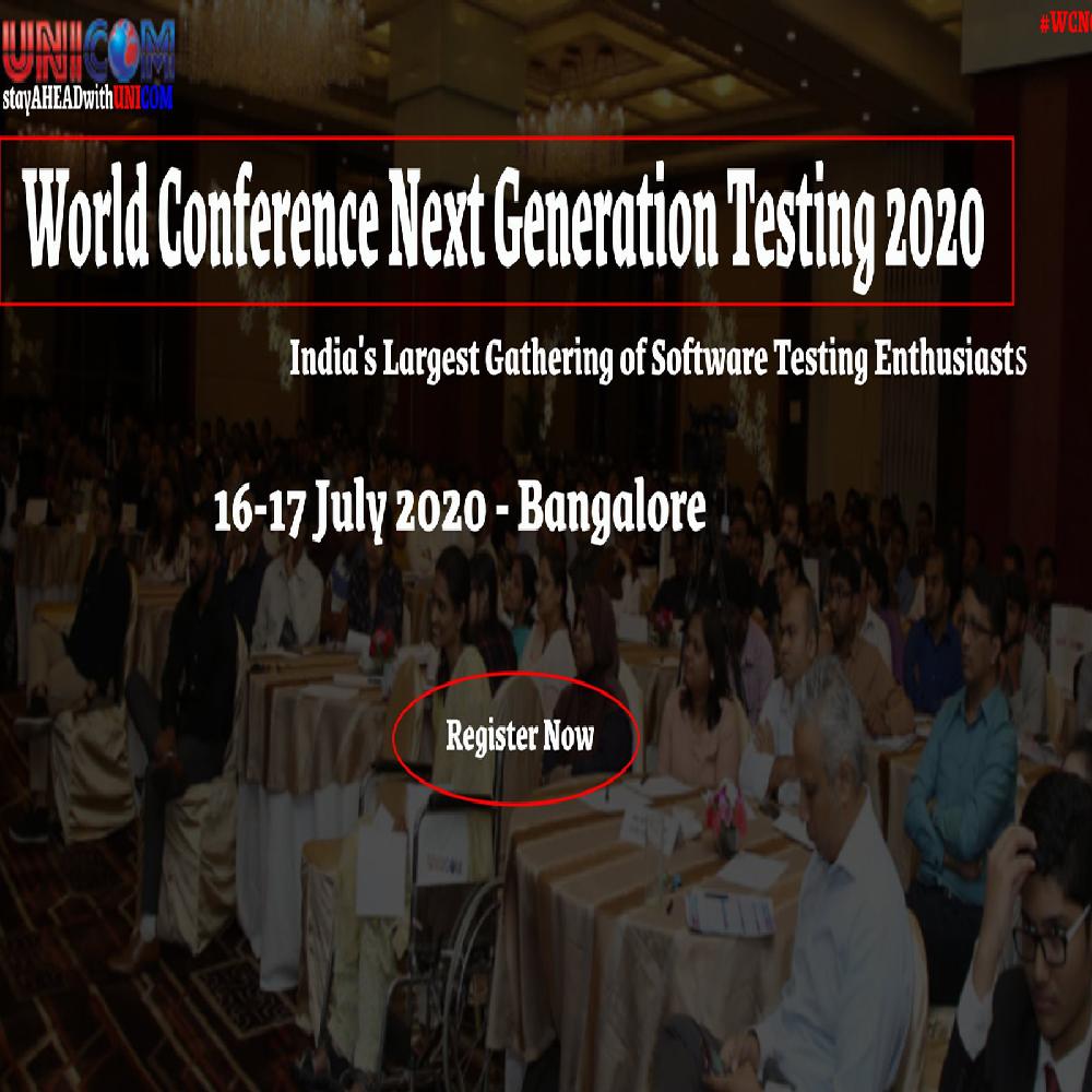 World Conference Next Generation Testing 2020, Bangalore, Karnataka, India