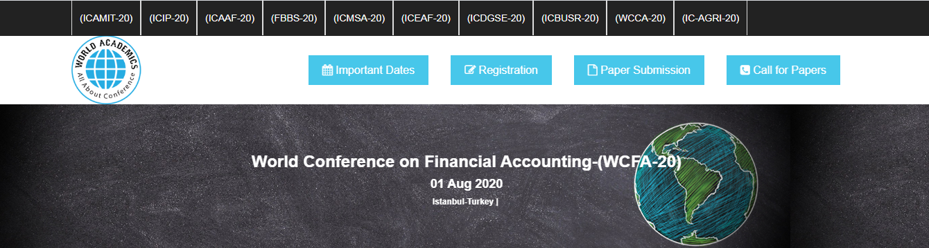 World Conference on Financial Accounting-(WCFA-20), Istanbul, İstanbul, Turkey