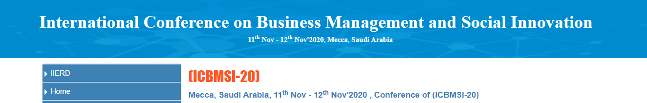 International Conference on Business Management and Social Innovation, Mecca, Saudi Arabia