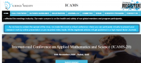International Conference on Applied Mathematics and Science (ICAMS-20)