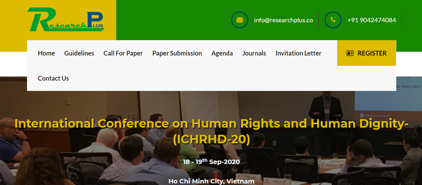 International Conference on Human Rights and Human Dignity-(ICHRHD-20), Vietnam, Ho Chi Minh, Vietnam