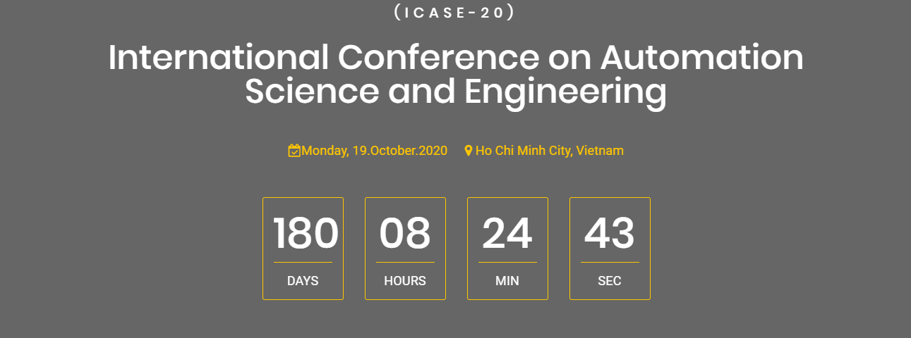 International Conference on Automation Science and Engineering, Ho Chi Minh City, Ho Chi Minh, Vietnam