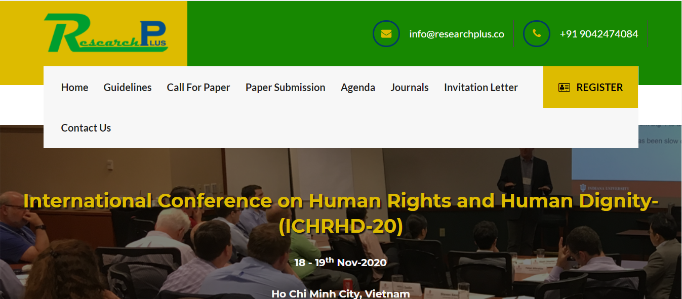 International Conference on Human Rights and Human Dignity  (ICHRHD-20), Vietnam, Ho Chi Minh, Vietnam