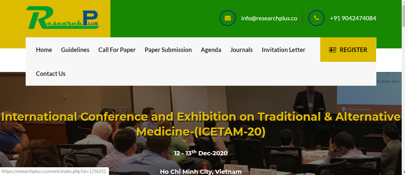 International Conference and Exhibition on Traditional & Alternative Medicine-(ICETAM-20), Vietnam, Ho Chi Minh, Vietnam
