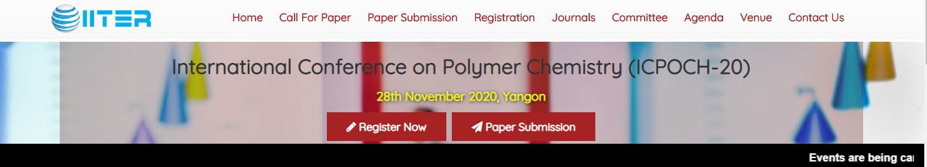 International Conference on Polymer Chemistry (ICPOCH-20), YANGON, BURMA