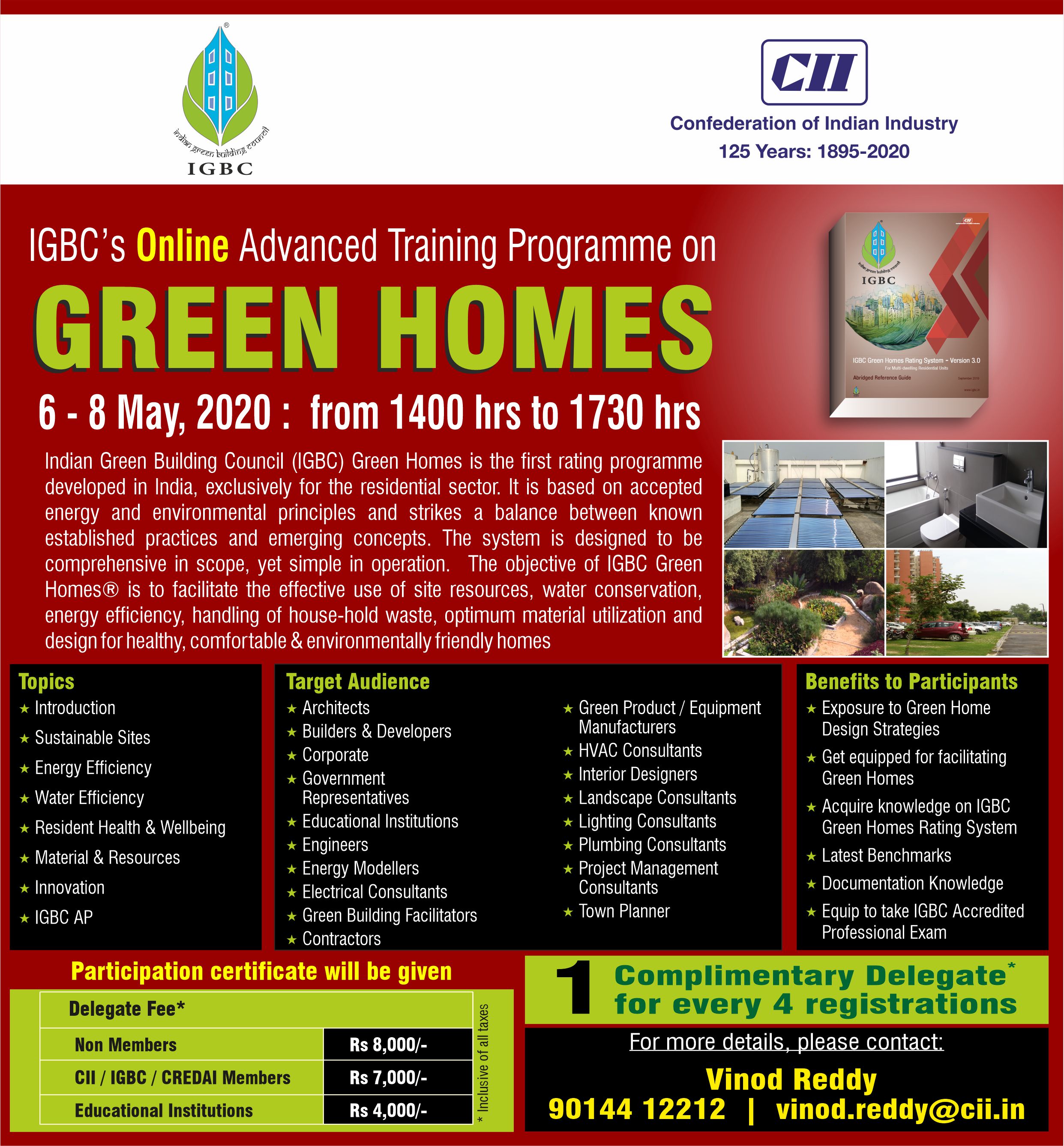 IGBC's Online Advanced Training Programme on Green Homes, Hyderabad, Telangana, India