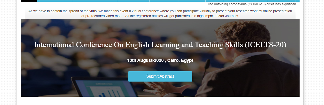 International Conference On English Learning and Teaching Skills (ICELTS-20), Cairo, Egypt,Cairo,Egypt