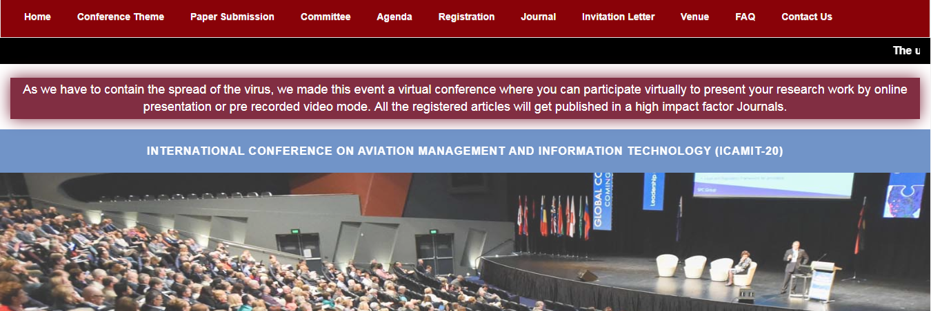International Conference on Aviation Management and Information Technology, Alexandria, Egypt,Alexandria,Egypt