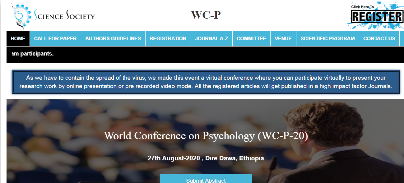 World Conference on Psychology (WC-P-20), Dire Dawa, Ethiopia