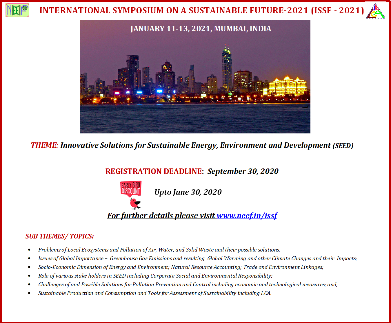 International Symposium on a Sustainable Future - 2021 (ISSF - 2021), Mumbai, Maharashtra, India