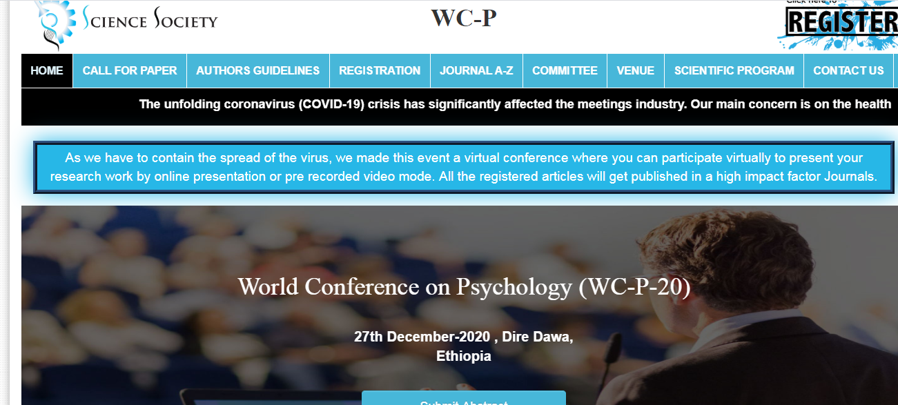World Conference on Psychology (WC-P-20), Dire Dawa, Ethiopia