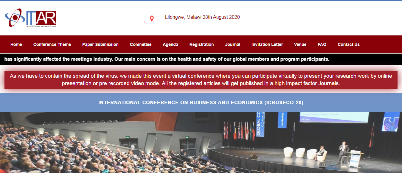 International Conference on Business and Economics, Lilongwe, Malawi, Malawi