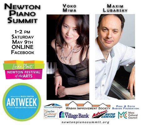 Newton Piano Summit ONLINE Yoko Miwa and Maxim Lubarsky, Waban, Massachusetts, United States