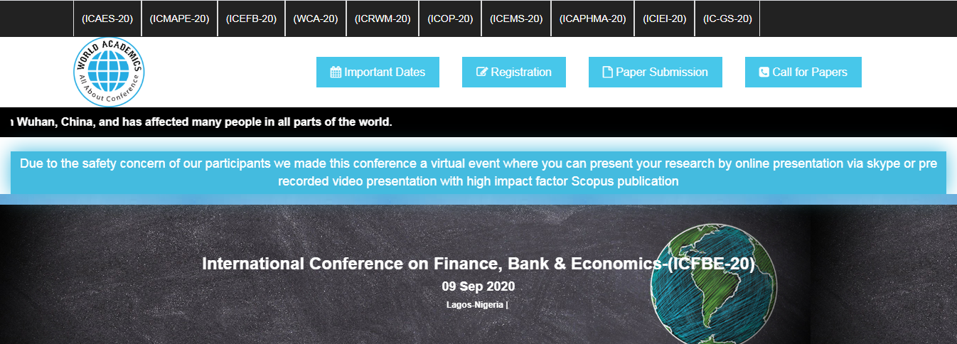 International Conference on Education and Technology (IC-ET-20), Abuja, Abuja (FCT), Nigeria