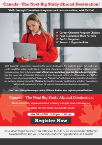Join Webinar on 'Study in Canada Options'