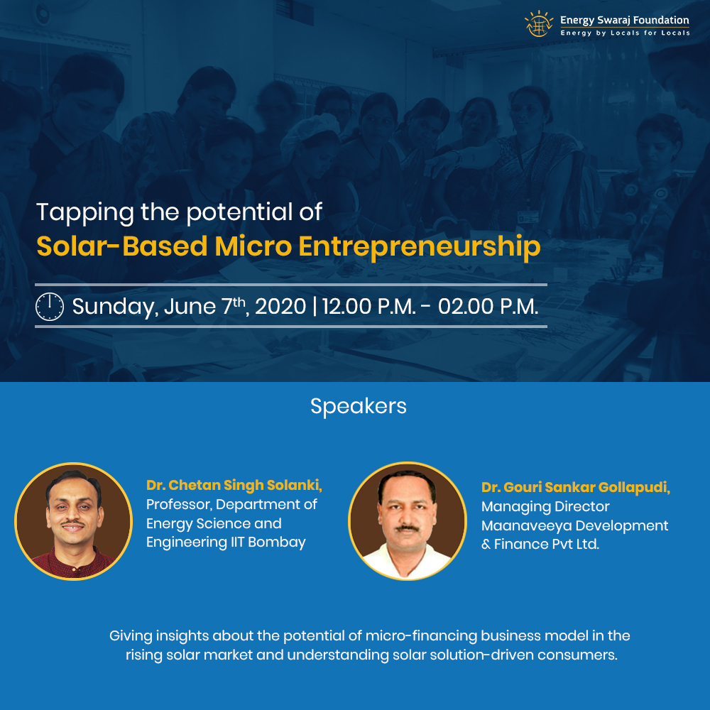 Webinar on Tapping the Potential of Solar-Based Micro Entrepreneurship, Mumbai, Maharashtra, India