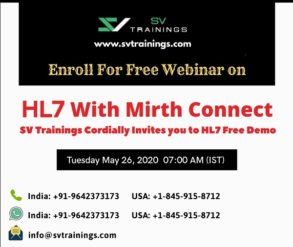 HL7+ Mirth Connector Course Online Coaching New Batch Starting, New York, United States