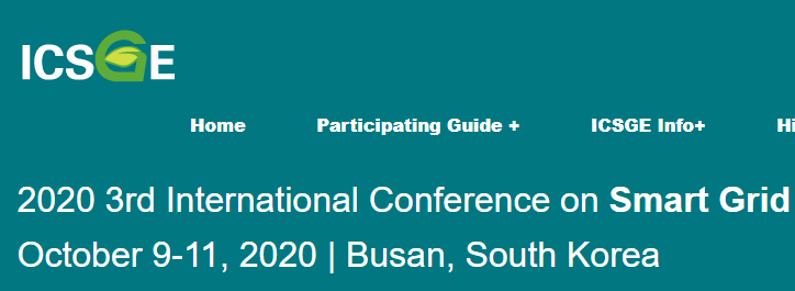2020 The 3rd International Conference on Smart Grid and Energy (ICSGE 2020), Busan, South korea