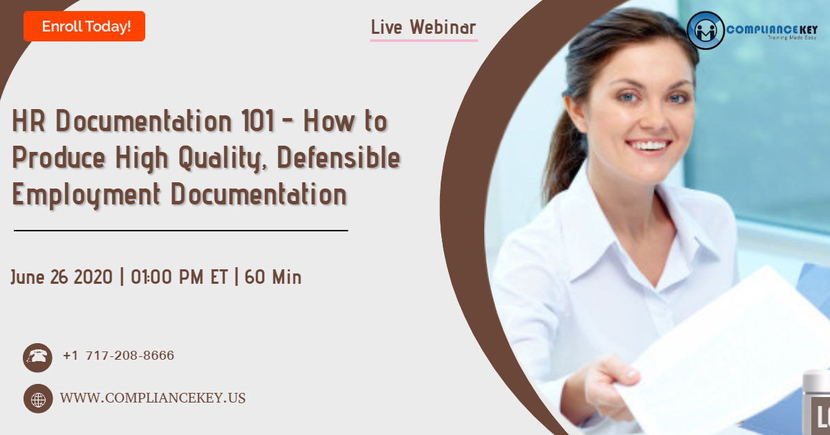 HR Documentation 101 - How to Produce High Quality, Defensible Employment Documentation, Middletown, Delaware, United States