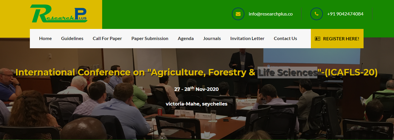 International Conference on "Agriculture, Forestry & Life Sciences"-(ICAFLS-20), Victoria-Mahe   seychelles, Seychelles
