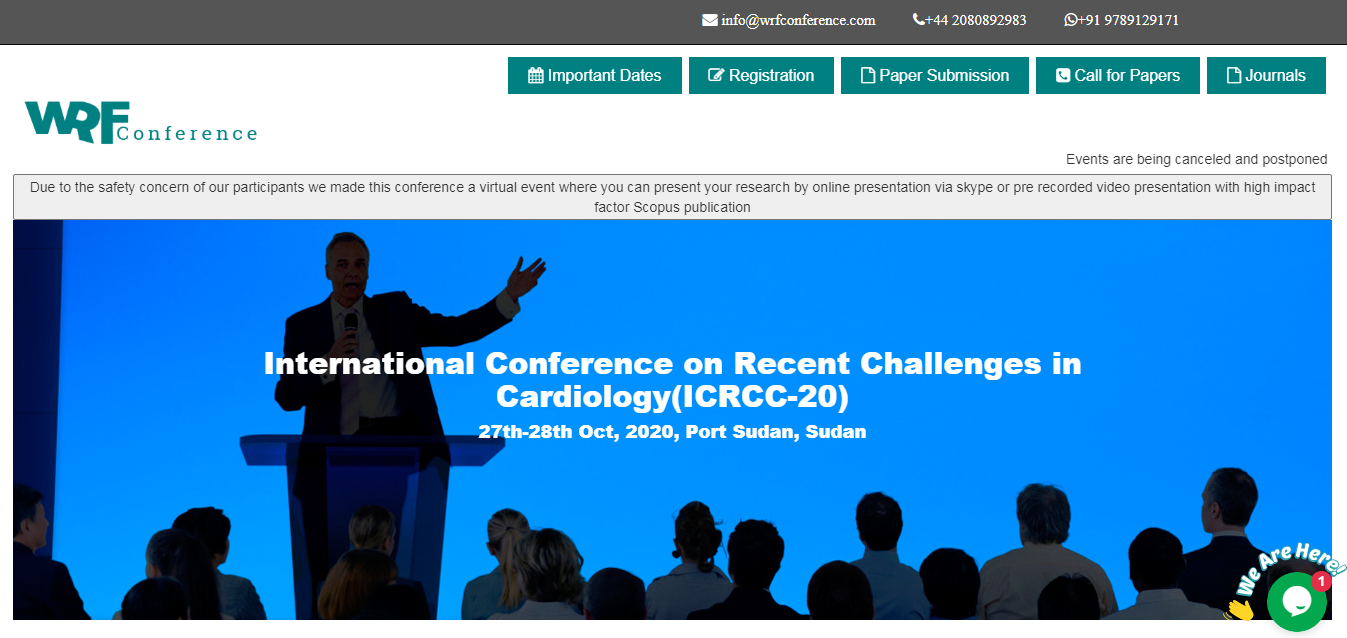 International Conference on Recent Challenges in Cardiology(ICRCC-20), Port Sudan, Sudan, Sudan