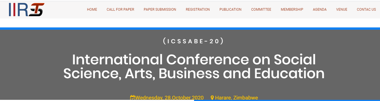 International Conference on Social Science, Arts, Business and Education (ICSSABE-20), Harare, Zimbabwe