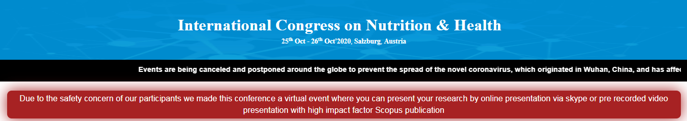 International Congress on Nutrition & Health, Salzburg, Austria,Salzburg,Austria