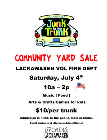 Junk-in-the-Trunk, Lackawaxen Community Yard Sale, Lackawaxen, Pennsylvania, United States