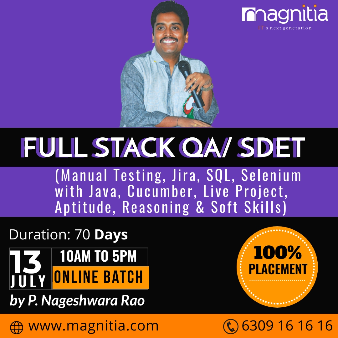 Full Stack QA - SDET Training, Hyderabad, Telangana, India