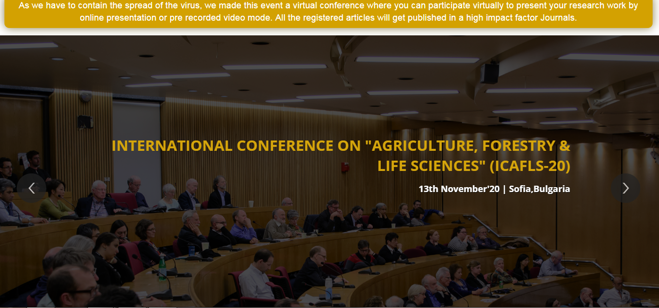 International Conference on "Agriculture, Forestry & Life Sciences", Sofia, Bulgaria, Bulgaria
