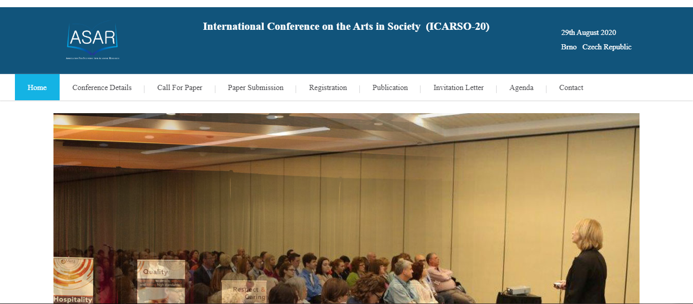 International Conference on the Arts in Society  (ICARSO-20), Brno   Czech Republic, Czech Republic
