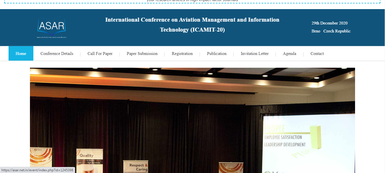International Conference on Aviation Management and Information Technology (ICAMIT-20), Brno   Czech Republic, Czech Republic