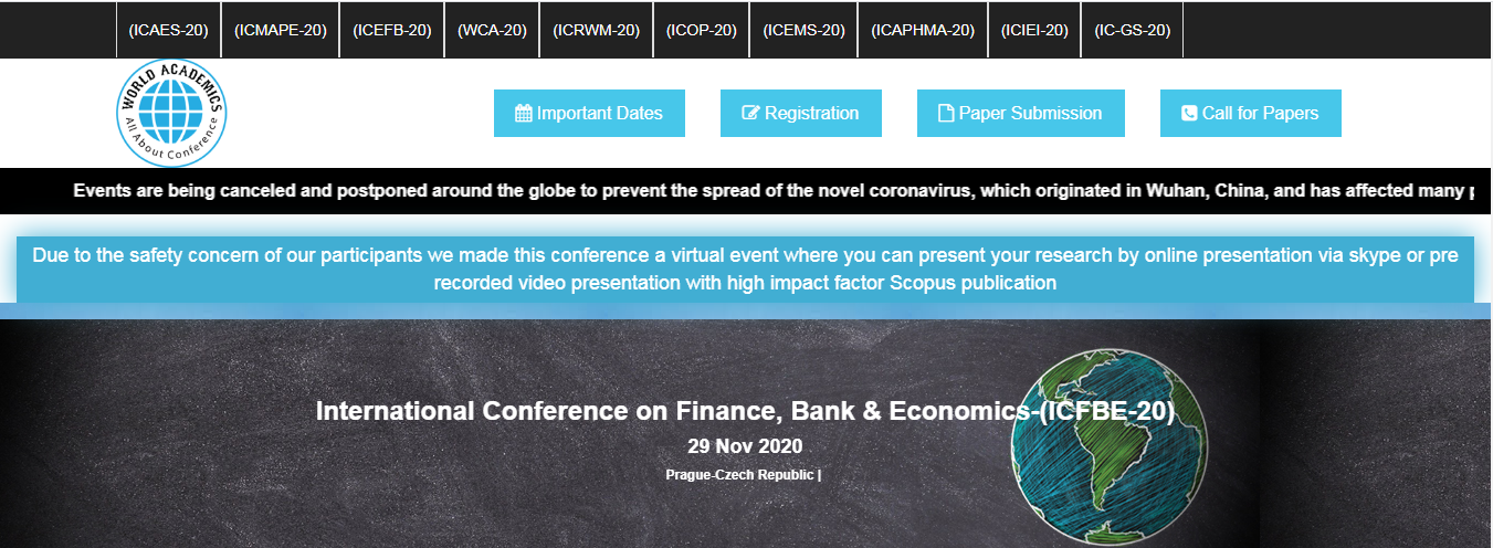 International Conference on Finance, Bank & Economics-(ICFBE-20), Prague-Czech Republic |, Czech Republic