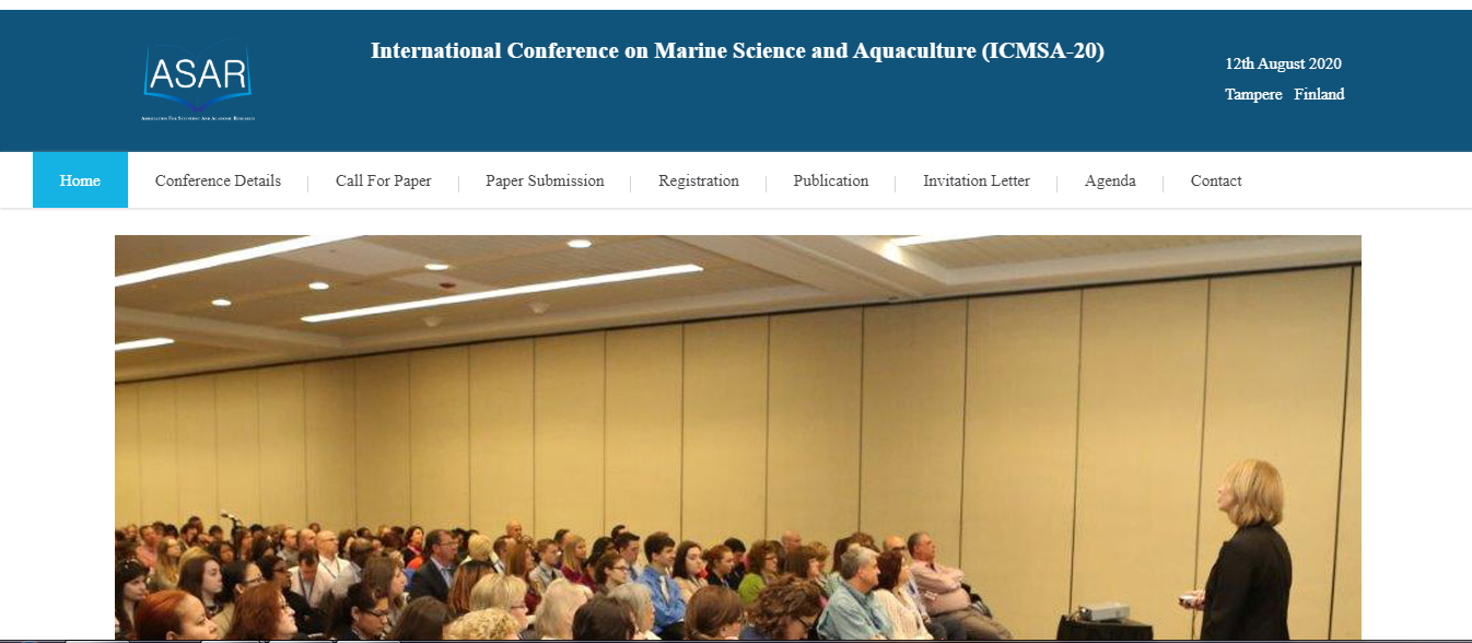 International Conference on Marine Science and Aquaculture (ICMSA-20), Tampere   Finland, Finland