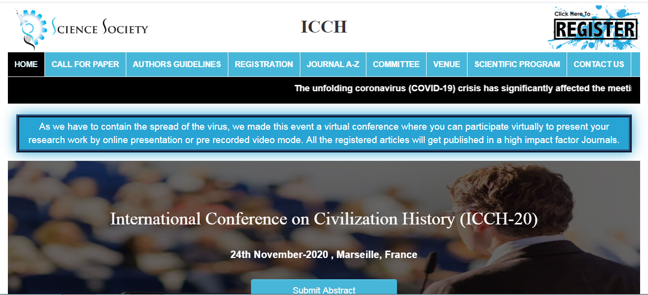 International Conference on Civilization History (ICCH-20), Marseille, France