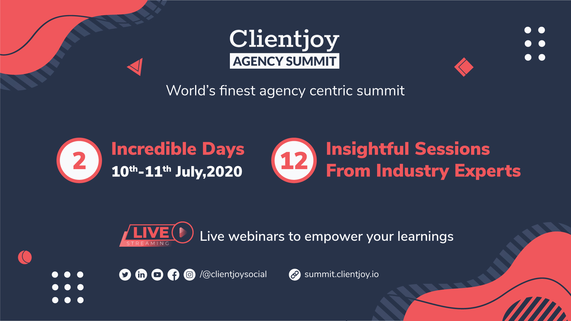 Clientjoy Agency Summit, Online