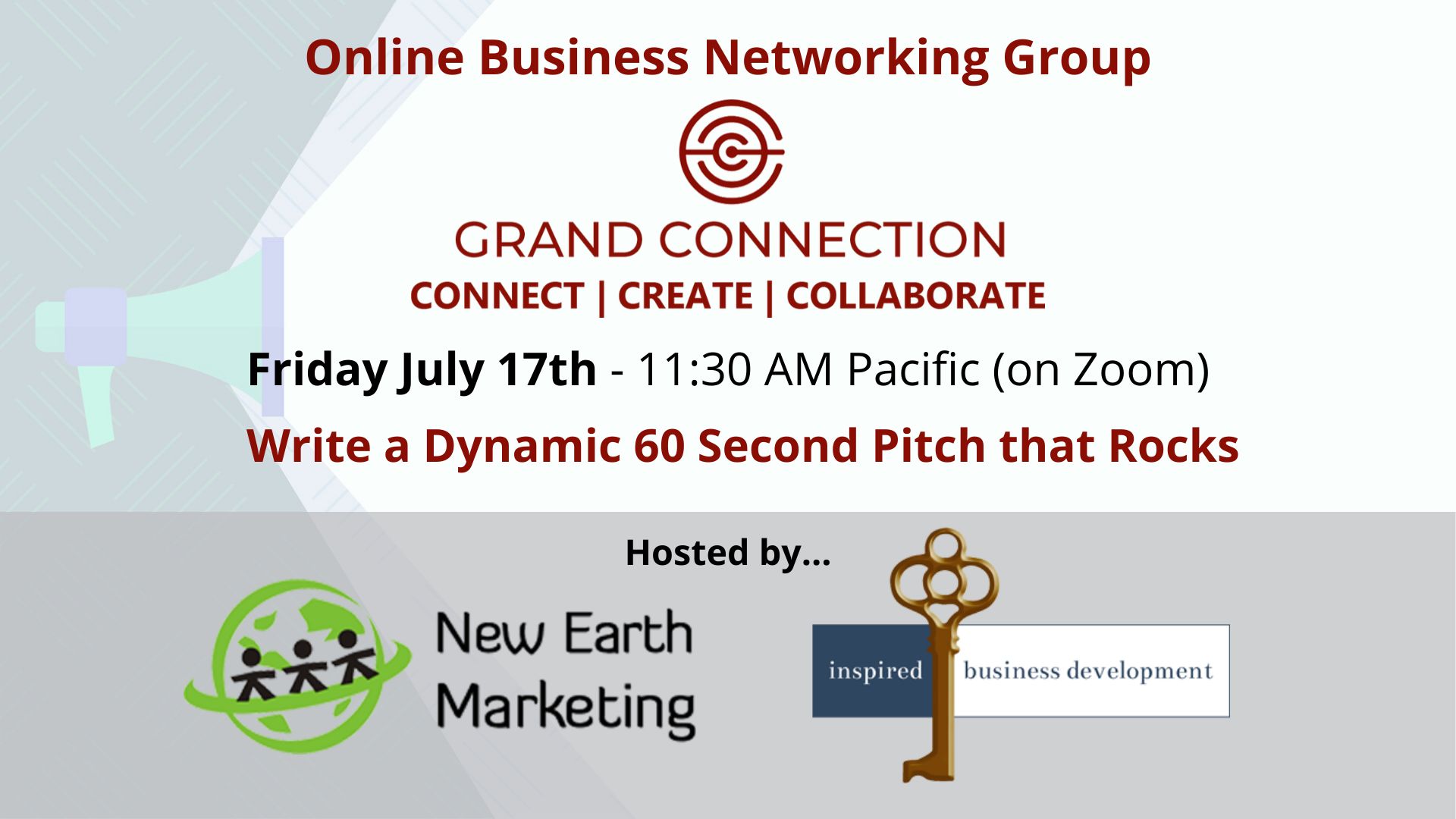 Write a Dynamic 60 Second Pitch That Rocks! With Judy Carter | Grand Connection Network, Online, Canada