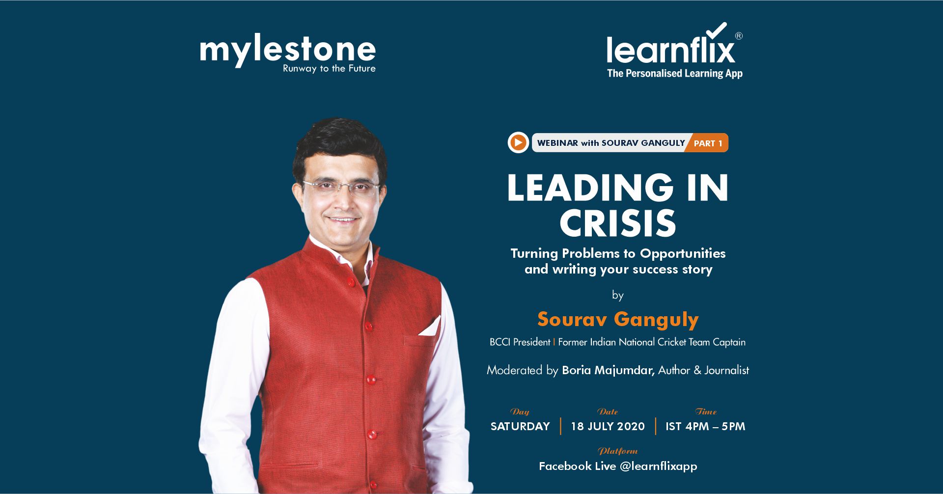 Leading in Crisis by Sourav Ganguly (BCCI President), South Delhi, Delhi, India