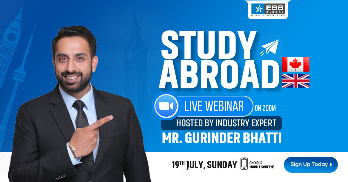 Attend "Study Abroad Webinar" on Zoom hosted by Industry Expert - Mr. Gurinder Bhatti, Chandigarh, India