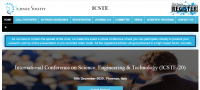 International Conference on Science, Engineering & Technology (ICSTE-20)