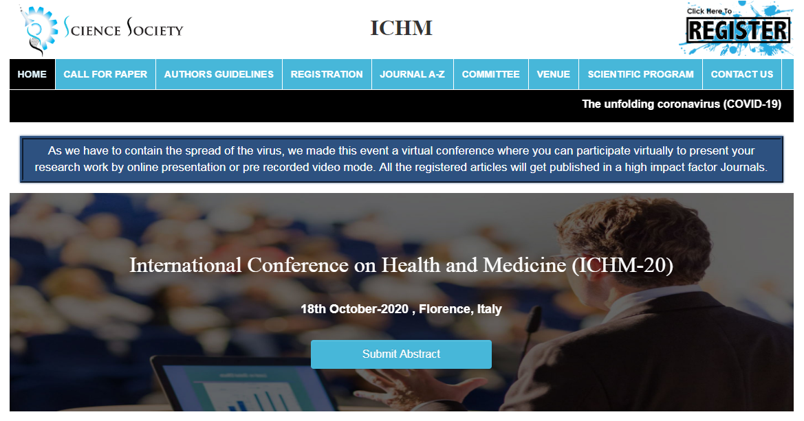 International Conference on Health and Medicine (ICHM-20), Florence, Italy, Italy