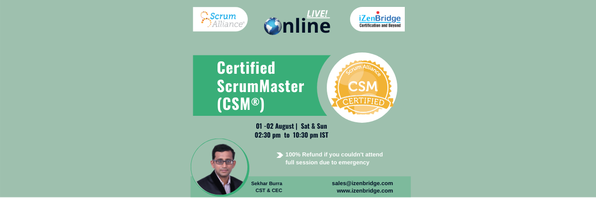 Certified Scrum Master Training Virtual (1 – 2 August IST), Gurgaon, Haryana, India