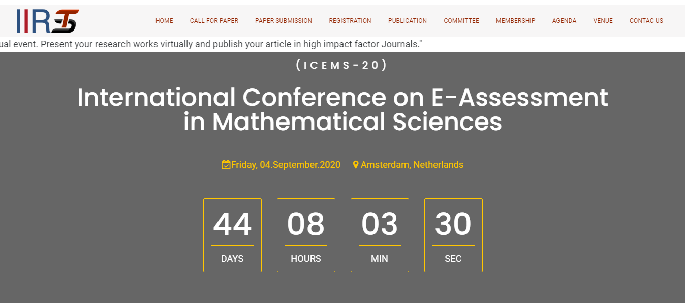 International Conference on E-Assessment in Mathematical Sciences, Amsterdam, Netherlands, Netherlands